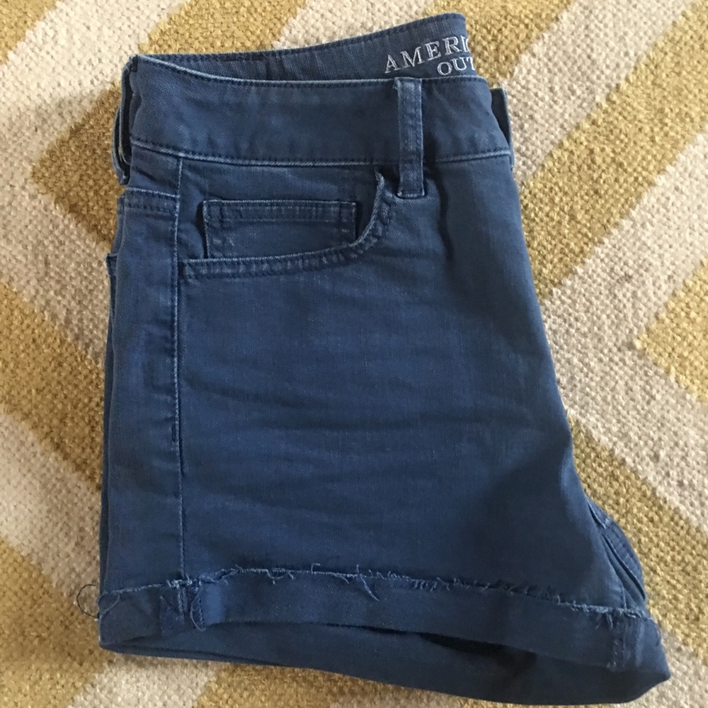 American Eagle High Waisted Blue Shorts
